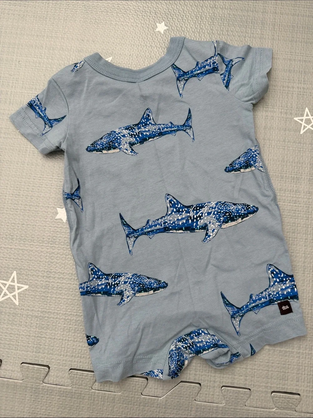 BOGO Tea Collection - Cotton Whale Shark Romper, 6-9 months
